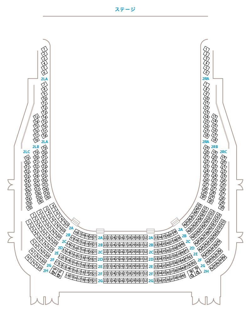 座席表大ホール2階