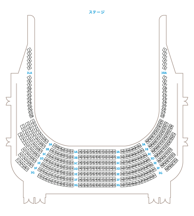 座席表大ホール3階