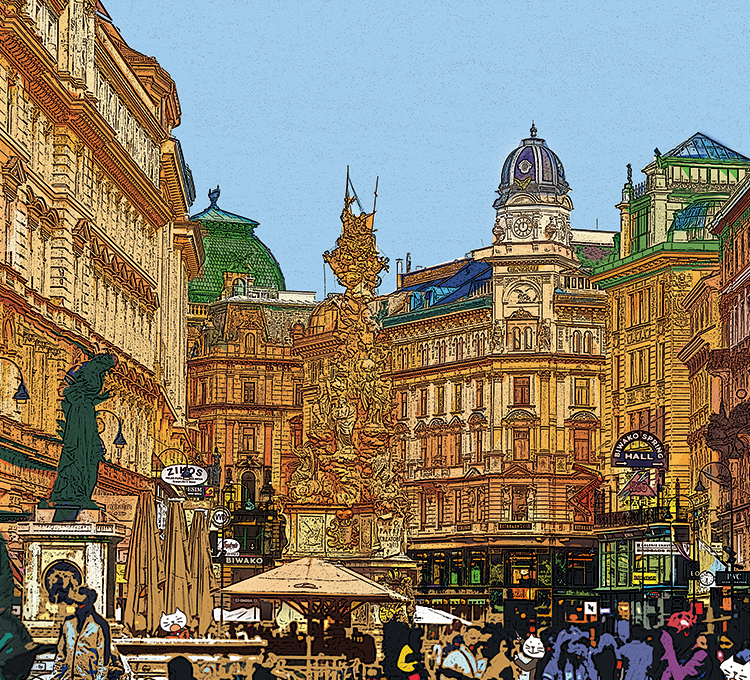 ウィーングラーベン通りのイラスト